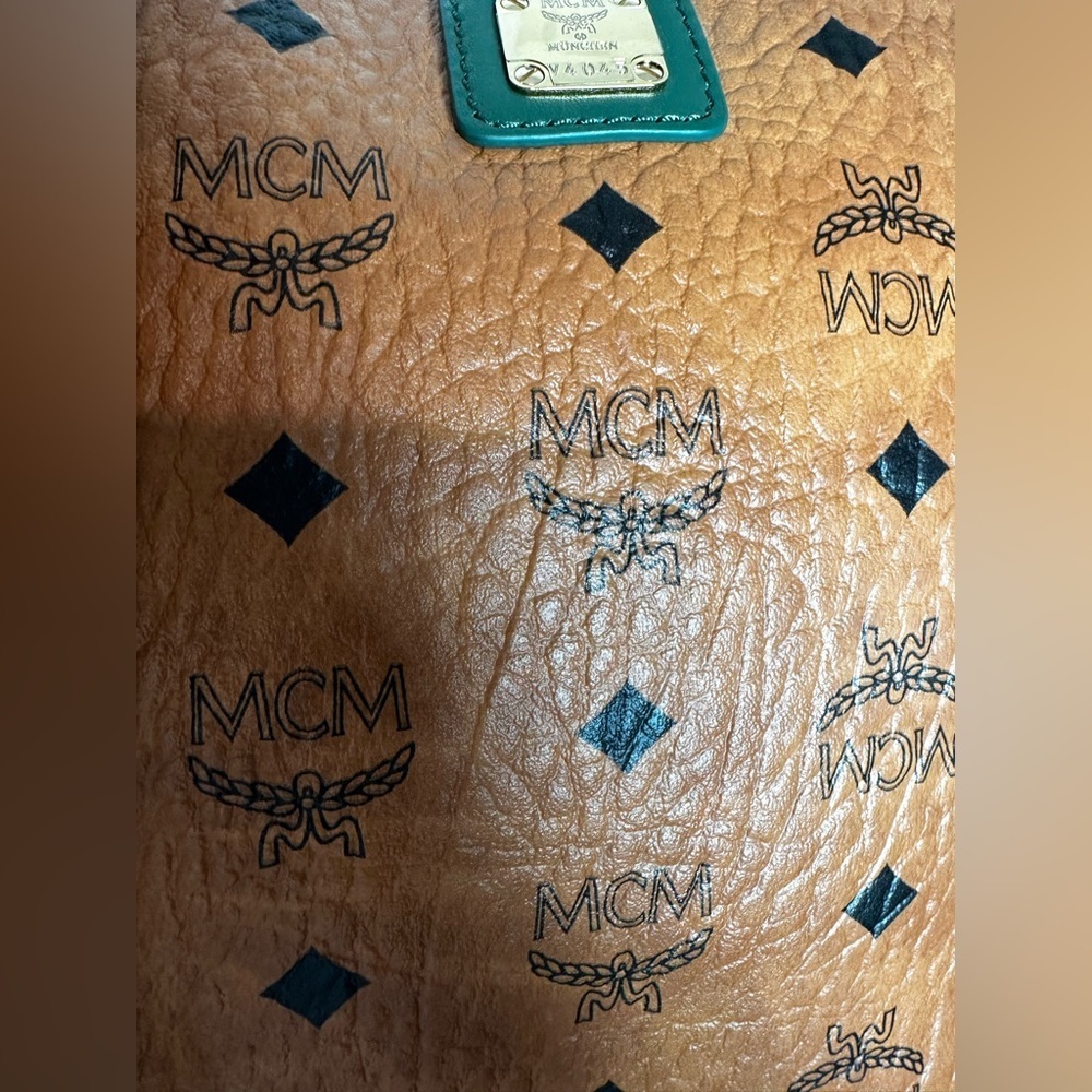 MCM Cognac and Forest Green Duffel Bag - Picture 8 of 17